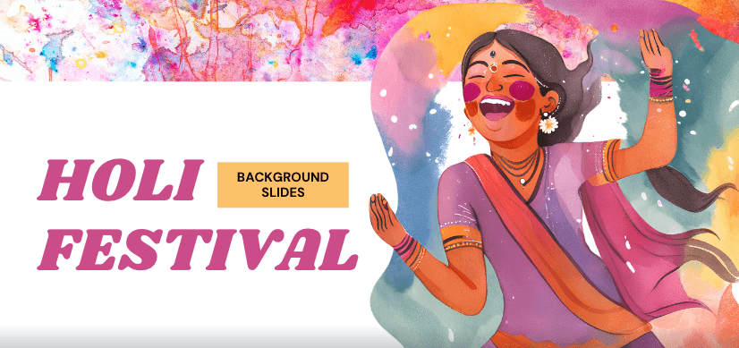 Watercolor Holi Background Slides